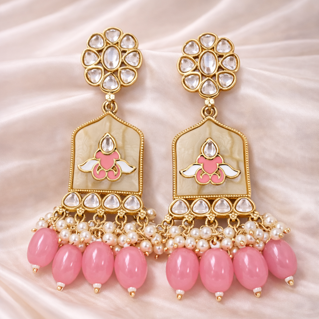 Gold Plated Kundan Earrings
