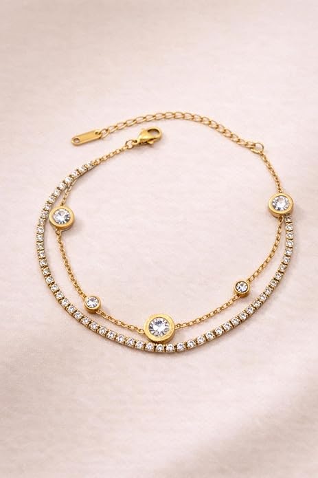double-layer-crystal-anklet-for-women-gold-bezel-charm-anklet-elegant-minimalist-foot-chain