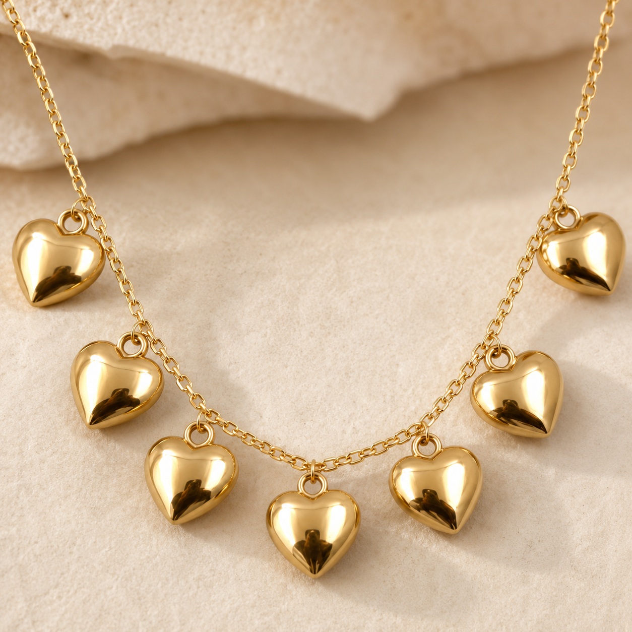 Multi Heart Charm Necklace