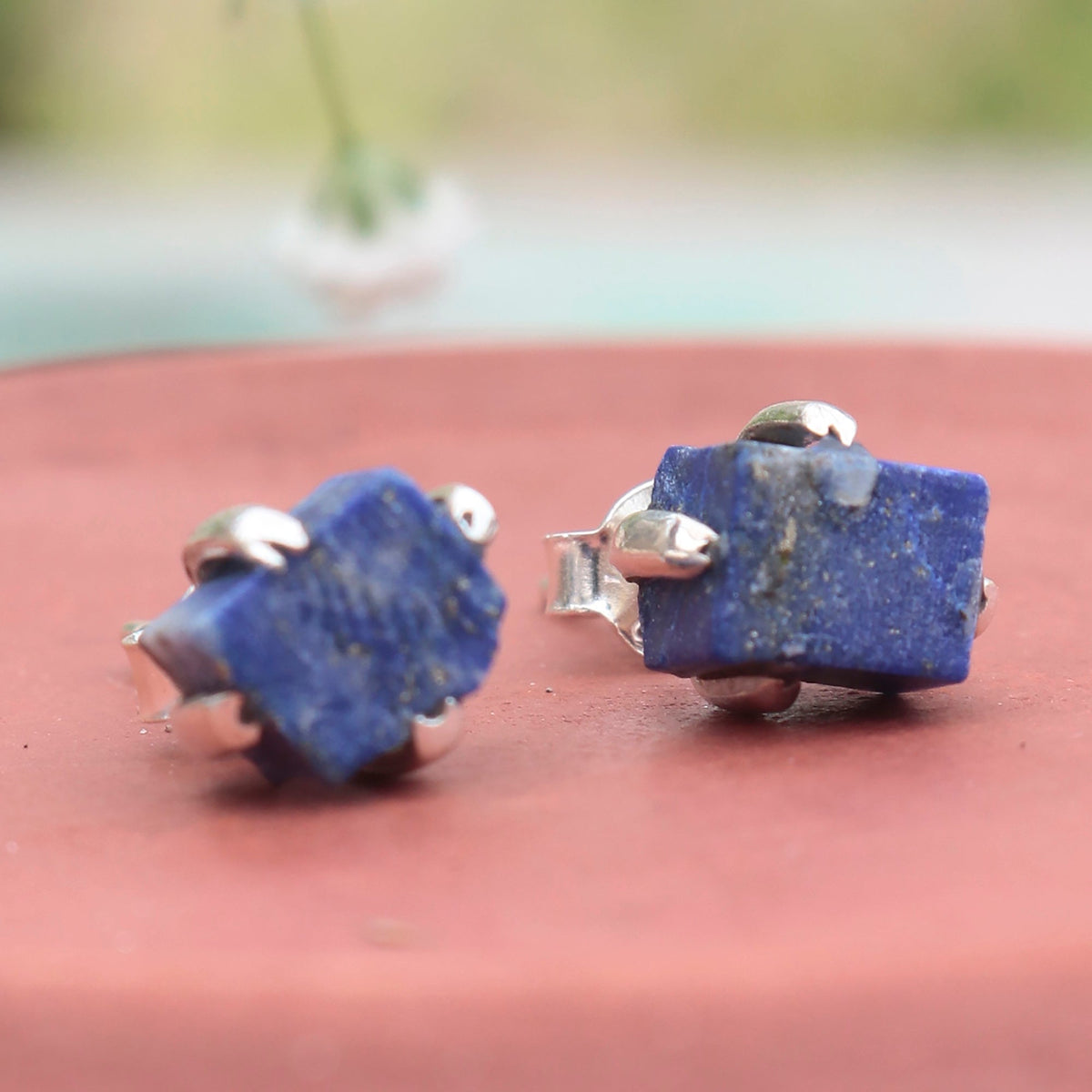 925 Sterling Silver Lapis Stone Earrings for Women | Handmade  Gemstone Jewelry