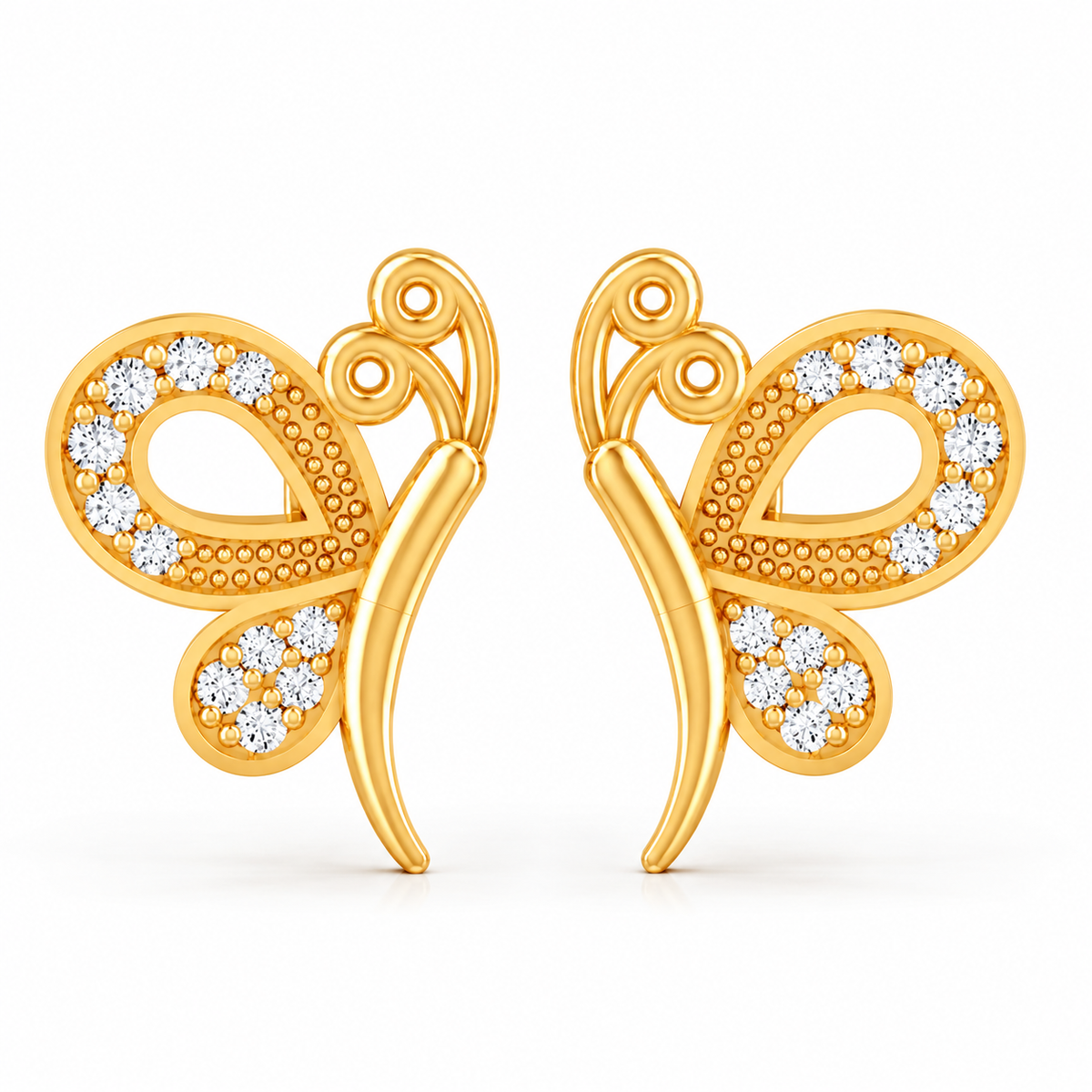 MAIRA Bella Flutter Gold Plated 925 Sterling Silver Butterfly Stud Earrings