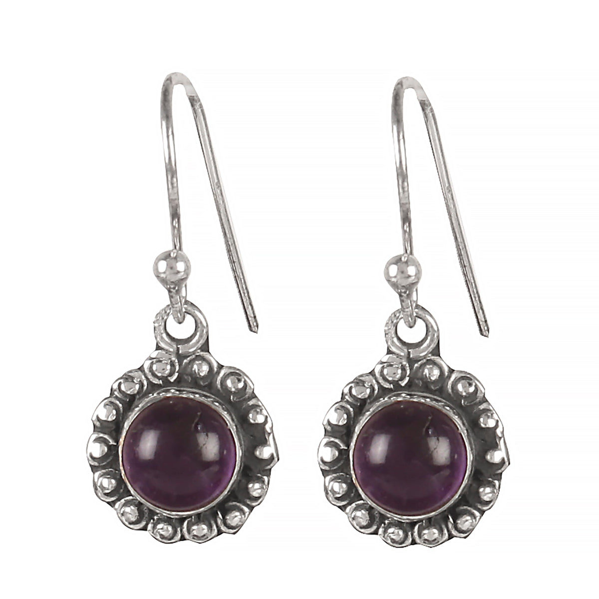 925 Sterling Silver Amethyst Gemstone Earrings for Women | Hand Craft Jewellary|