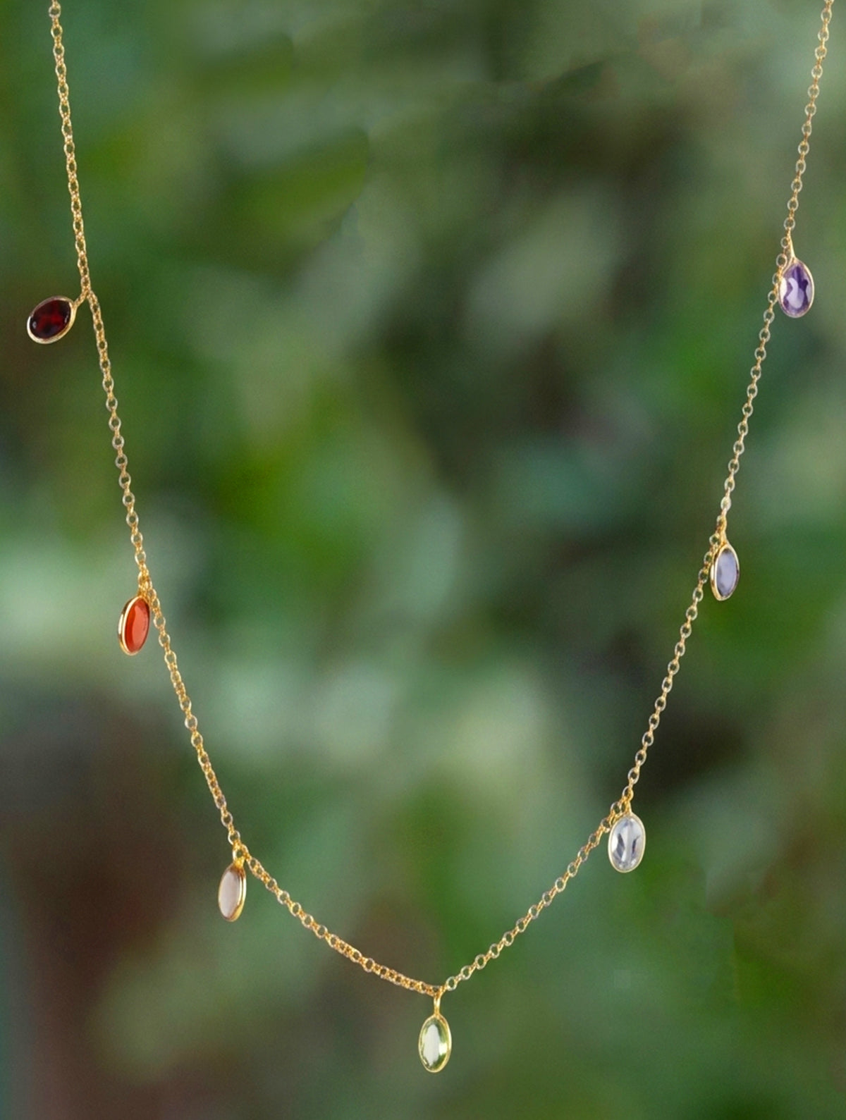 925 Sterling Silver Gold Plated Chakra Necklace for Women | Handmade Fine Silver