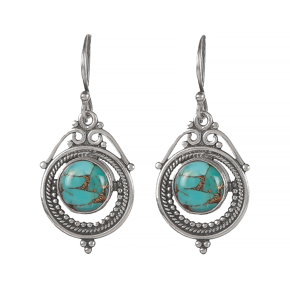 925 Sterling Silver Turquoise Earrings for Women | Handcrafted Blue Gemstone Jewelry | Classic and Stylish Design | Size 4.2x1.1 cm