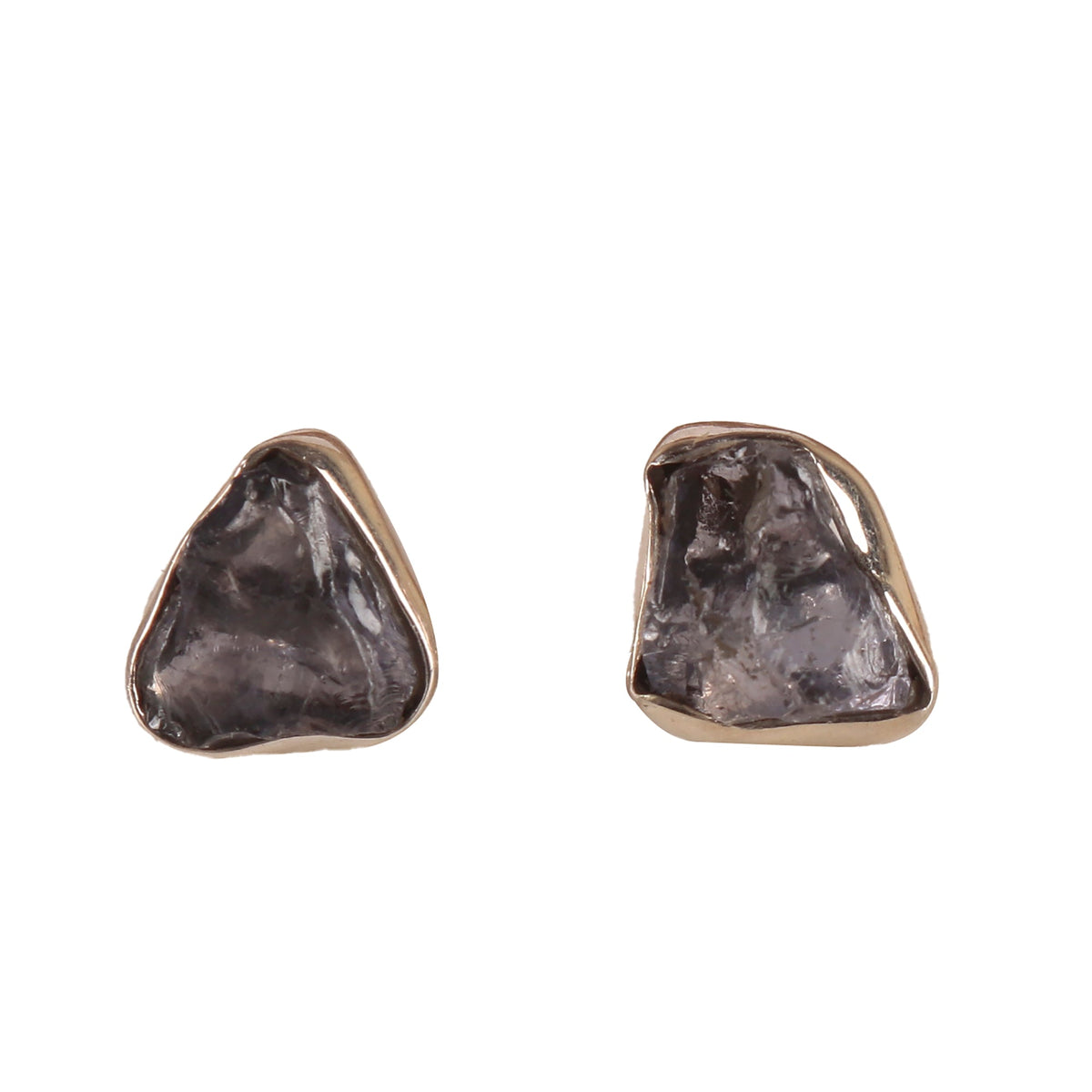 925 Silver Uncut Iolite Stud Earrings | Handmade Natural Stone: Uncut Iolite Stone | Lightweight Women’s Jewelry