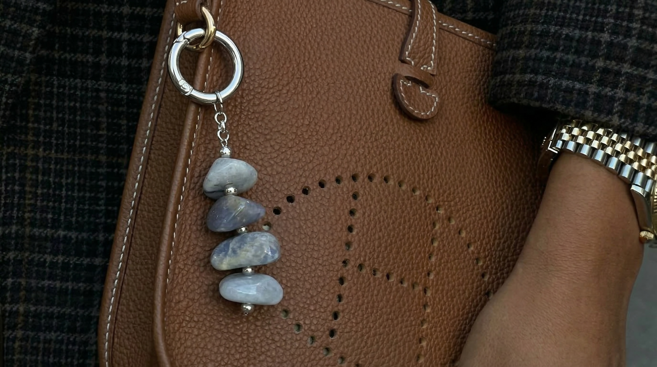 Blue Quartz Stacked Charm