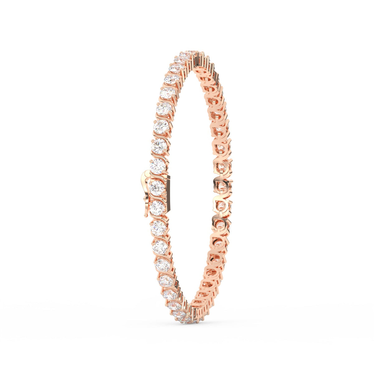 8.40 Ct Round Cut Moissanite Wave Tennis Bracelet 14K Yellow Gold Plated