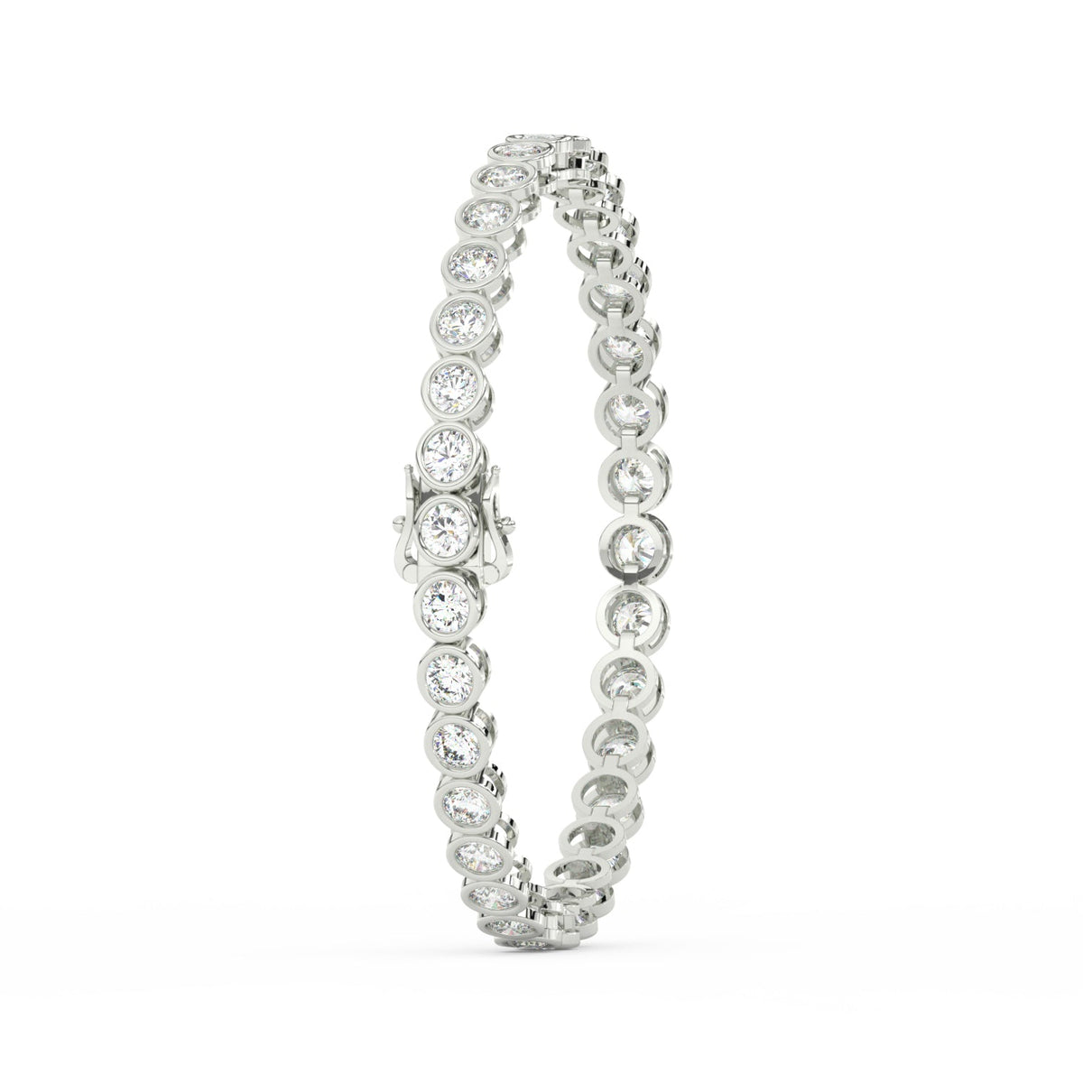 8.70 Ct Round Cut Moissanite Bezel Set Tennis Bracelet 14K Yellow Gold Plated