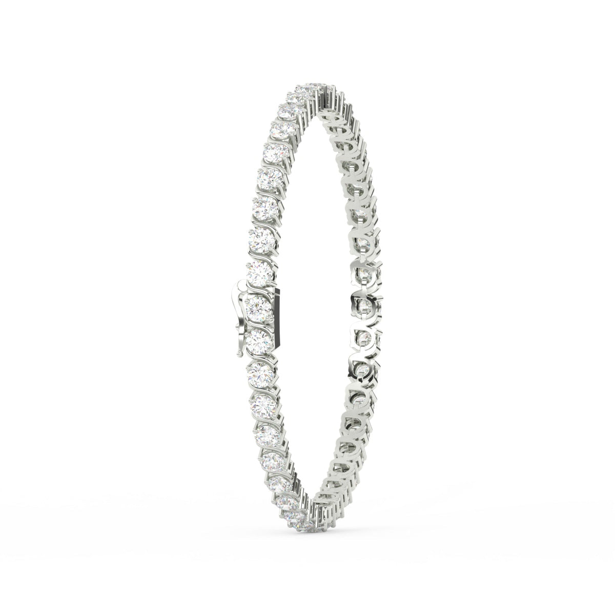 8.40 Ct Round Cut Moissanite Wave Tennis Bracelet 14K Yellow Gold Plated