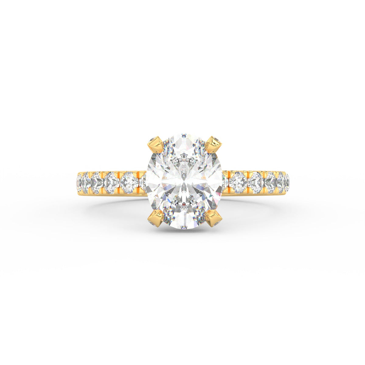 3.18Ct Oval Cut Moissanite Halo Engagement Ring 14K Yellow Gold Plated