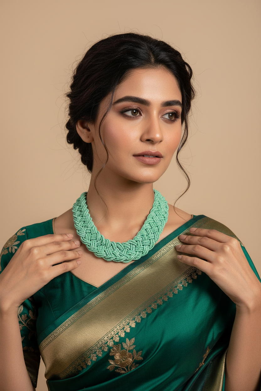 Mint Majesty Multi-Layered Handmade Necklace Set
