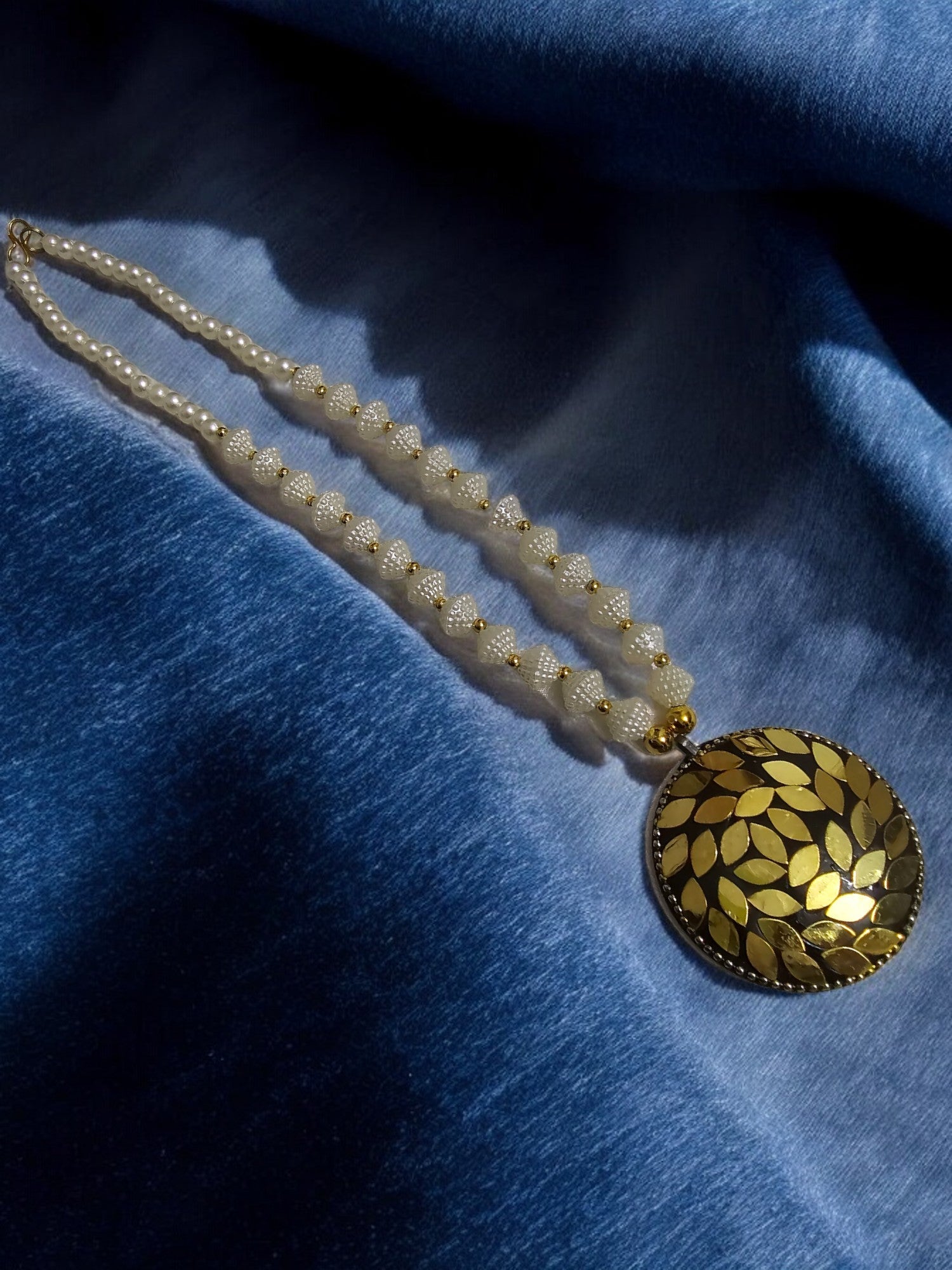 Golden Harmony Pendant Necklace-Handmade