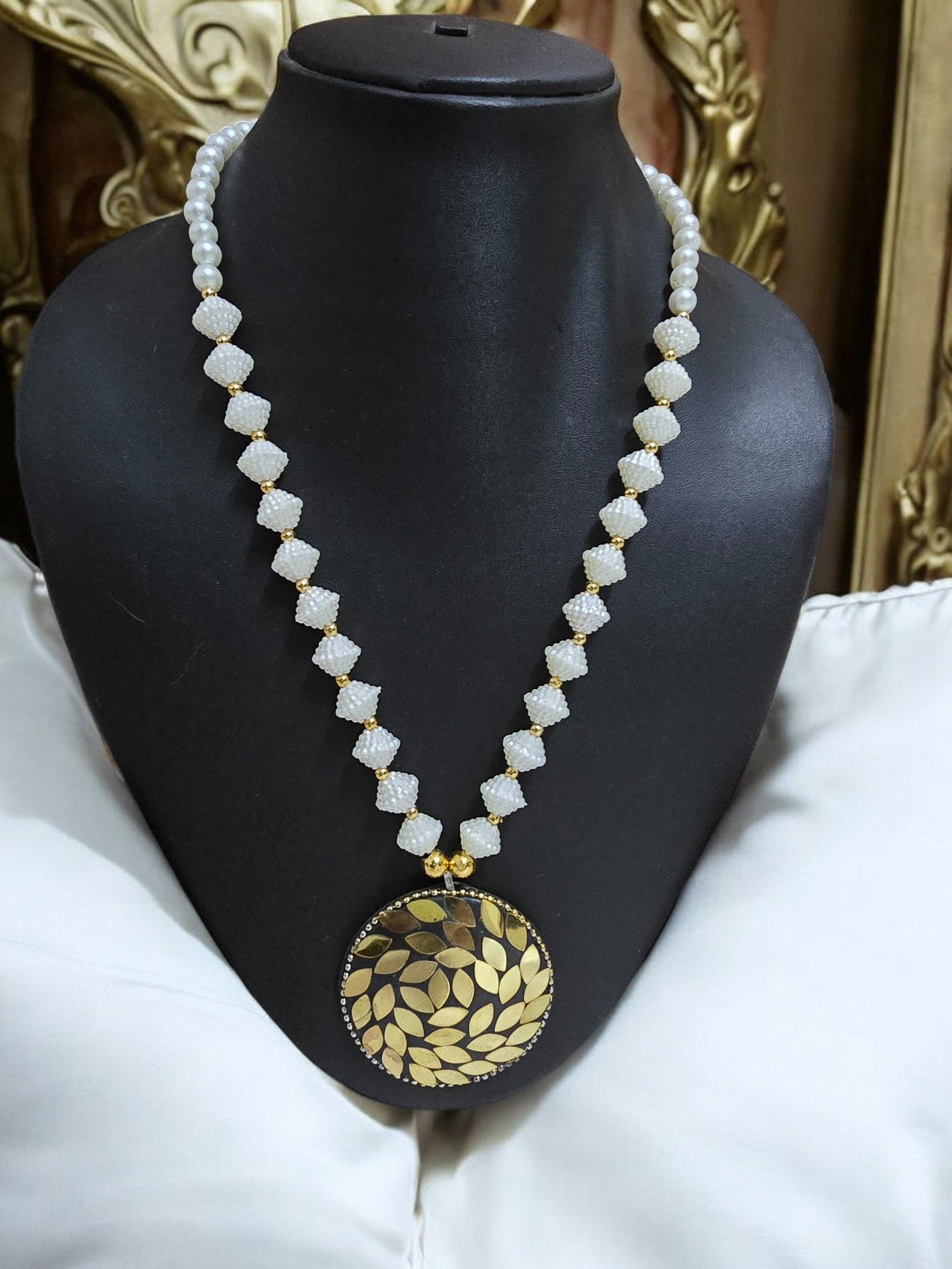 Golden Harmony Pendant Necklace-Handmade