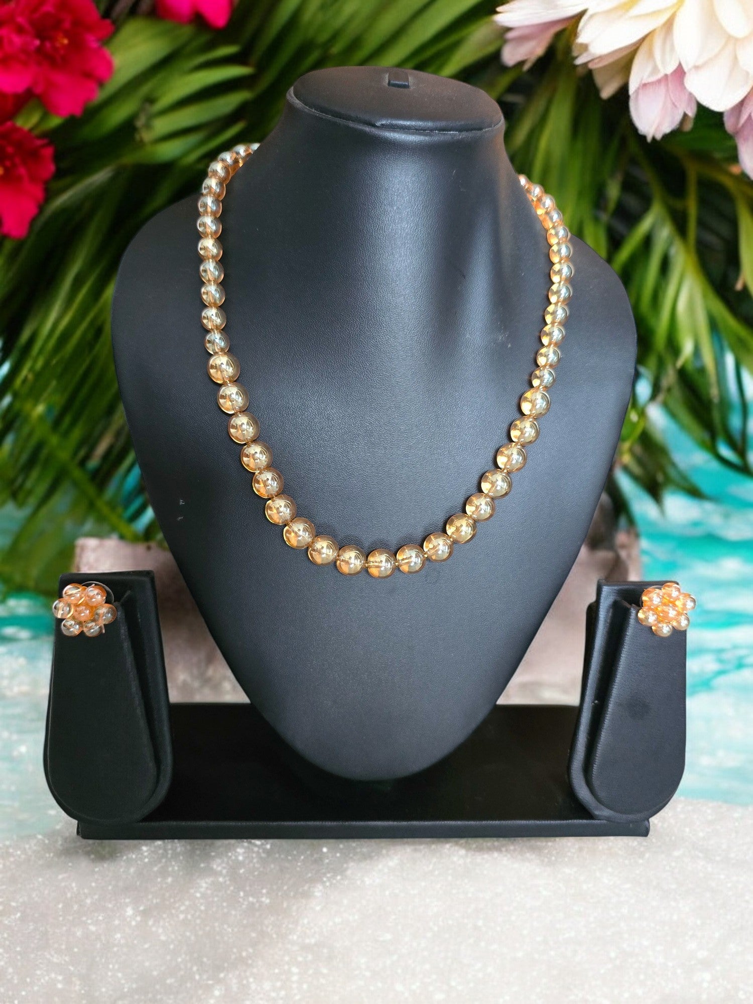 Golden Radiance Glass Pearl Set