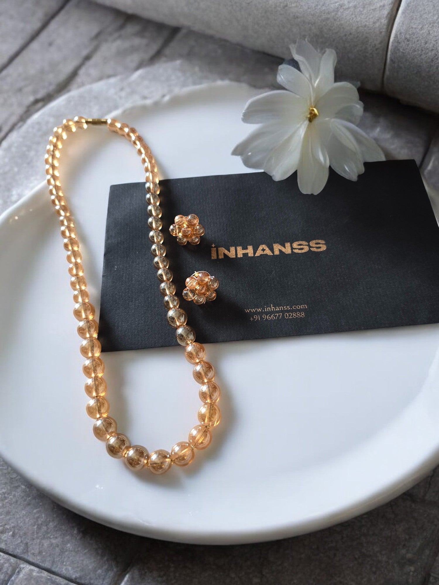 Golden Radiance Glass Pearl Set