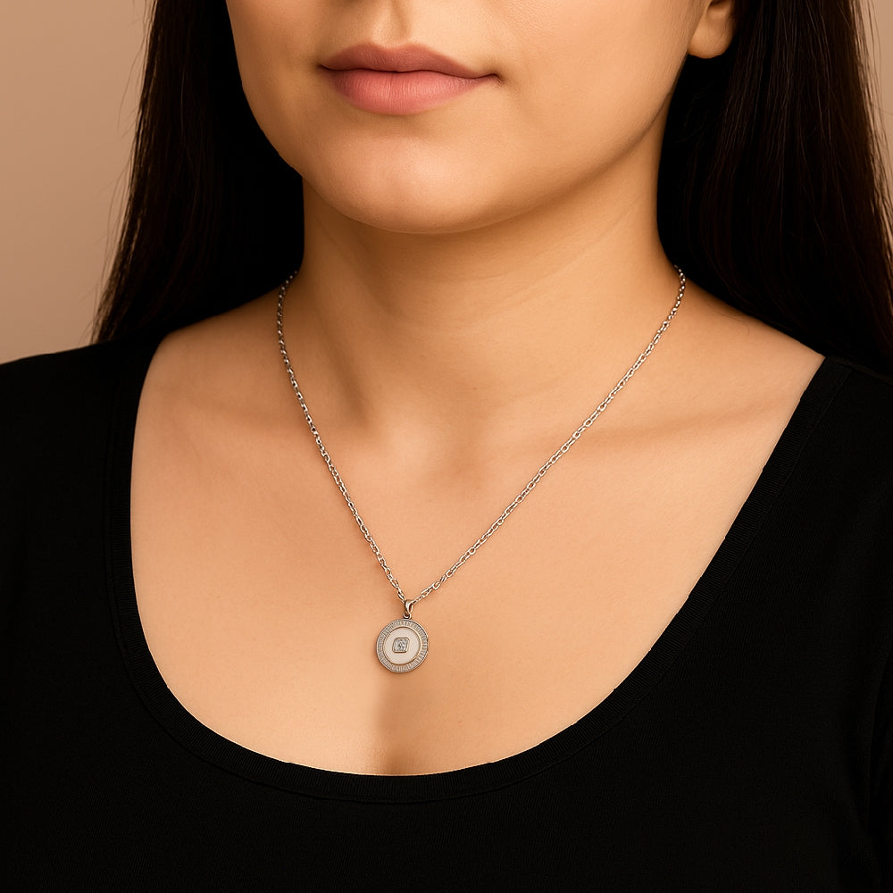 Celeste Glow Circular Pendant Necklace
