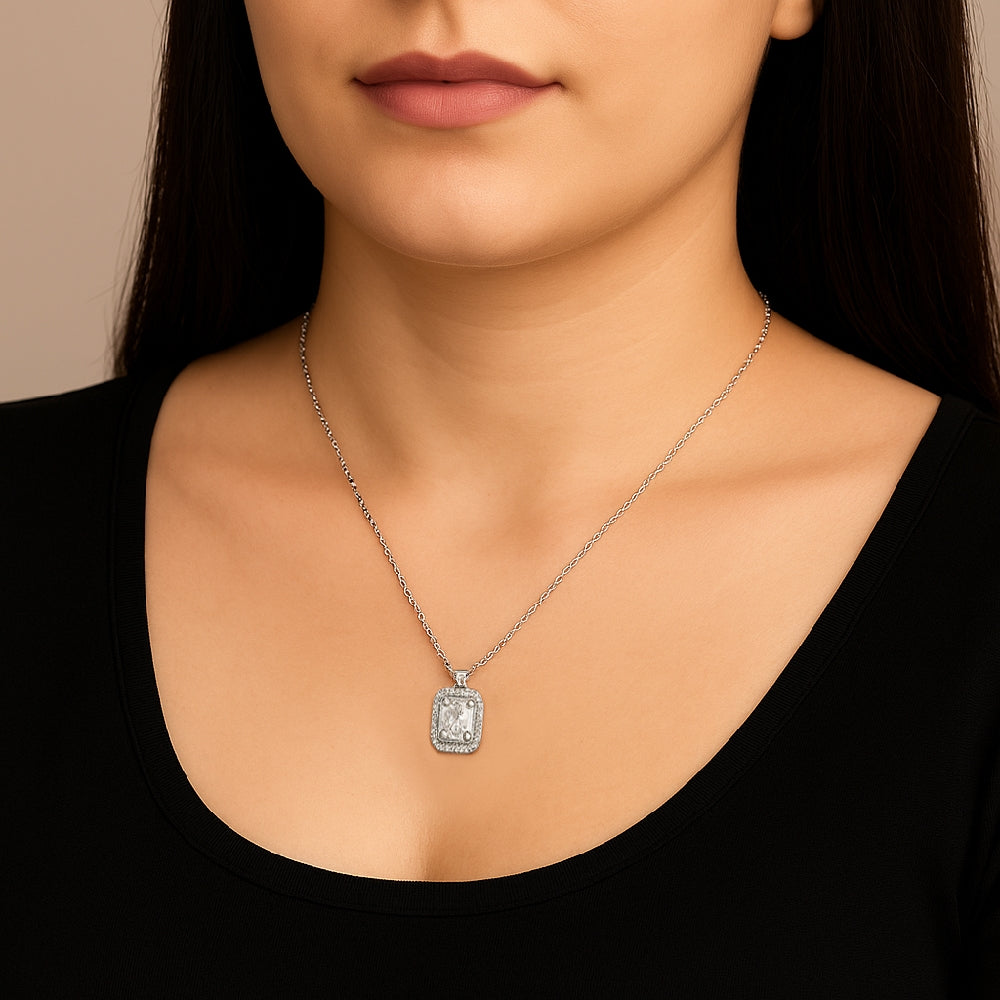Shine Square Pendant Necklace
