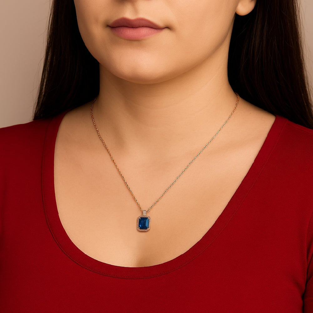 Celestial Blue Aura Pendant Necklace