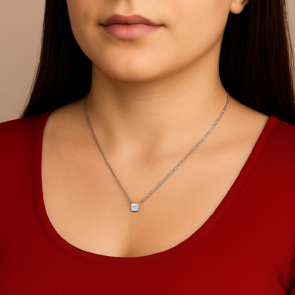 Luminous Grace Solitaire Pendant Necklace