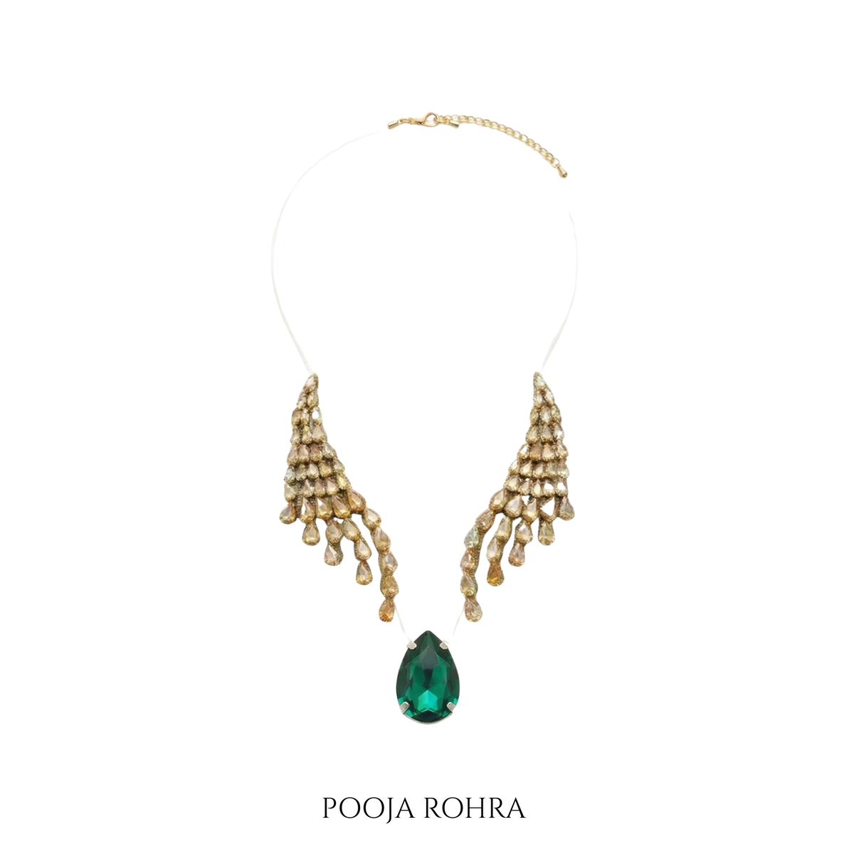 Zarina Necklace in Gold & Green