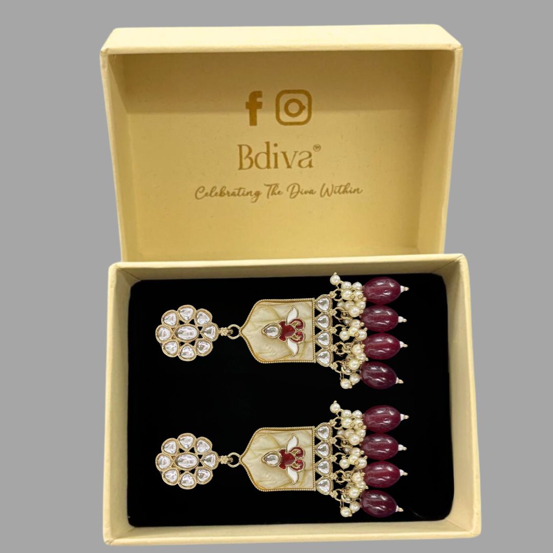Gold Plated Kundan Earrings