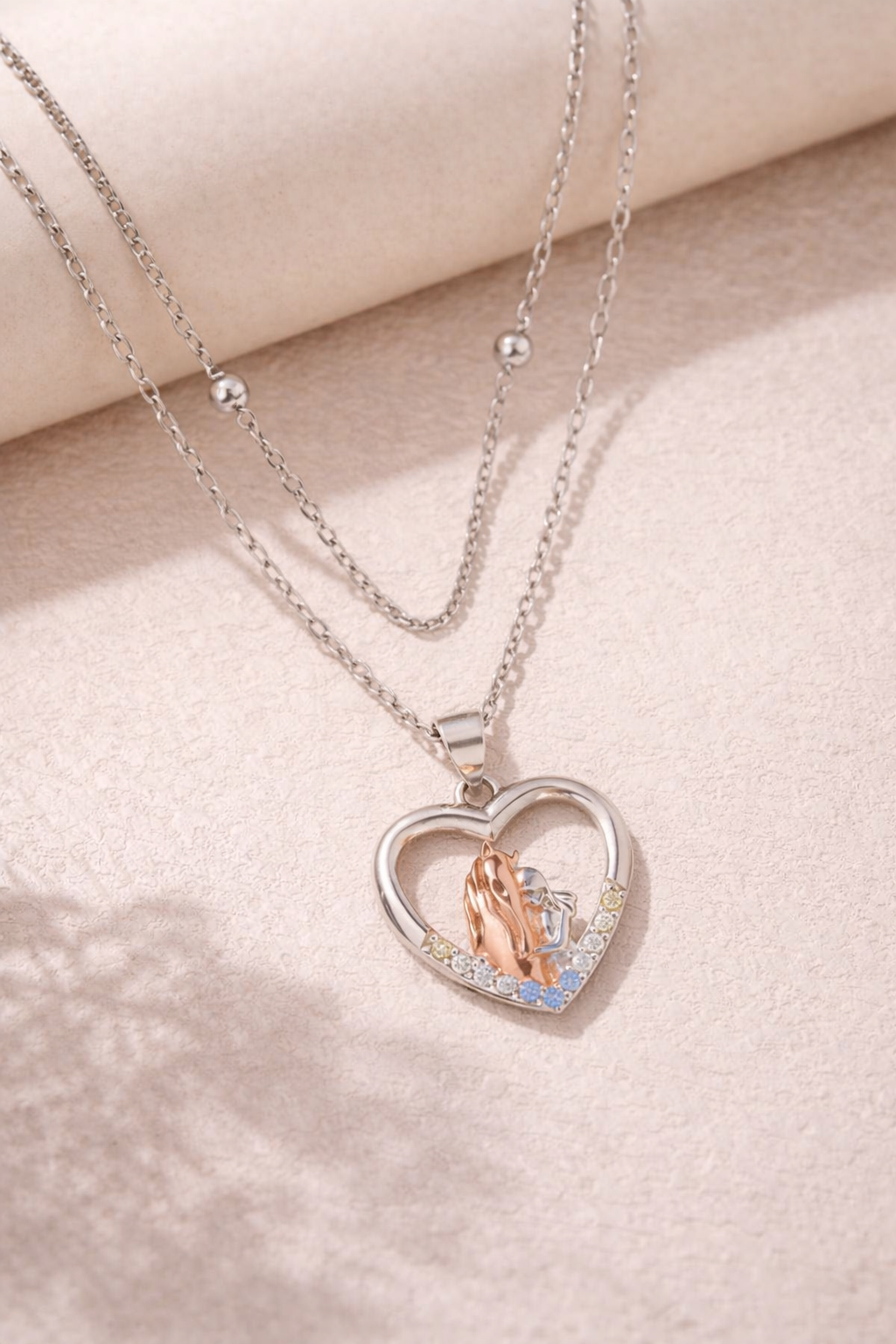 Horse Hug Heart Sterling Silver Pendant