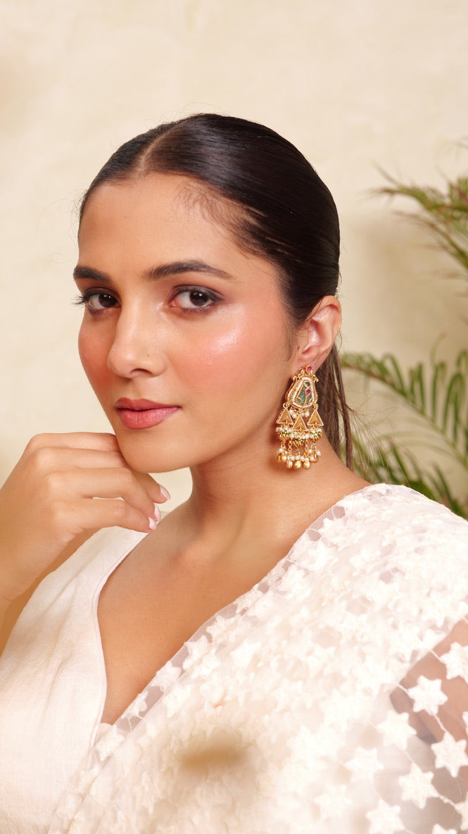 Zariya Stone Tassel Earrings