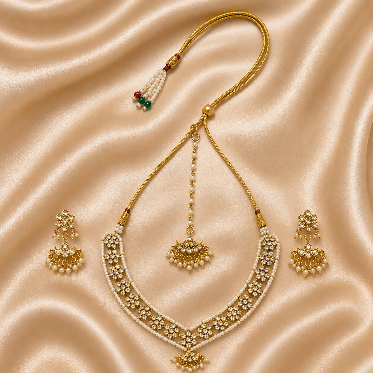 Moonlit Pearl Kundan Set (with Maantika)