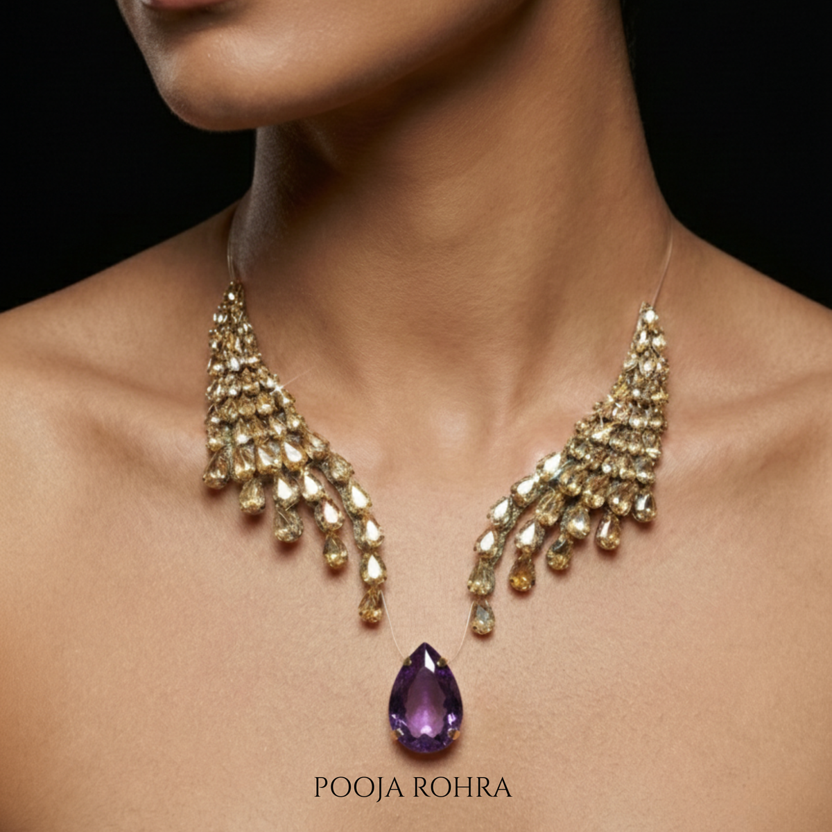 Zarina Necklace in Gold & Purple