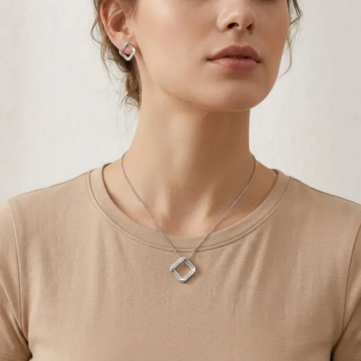 Chic Squares Silver Set