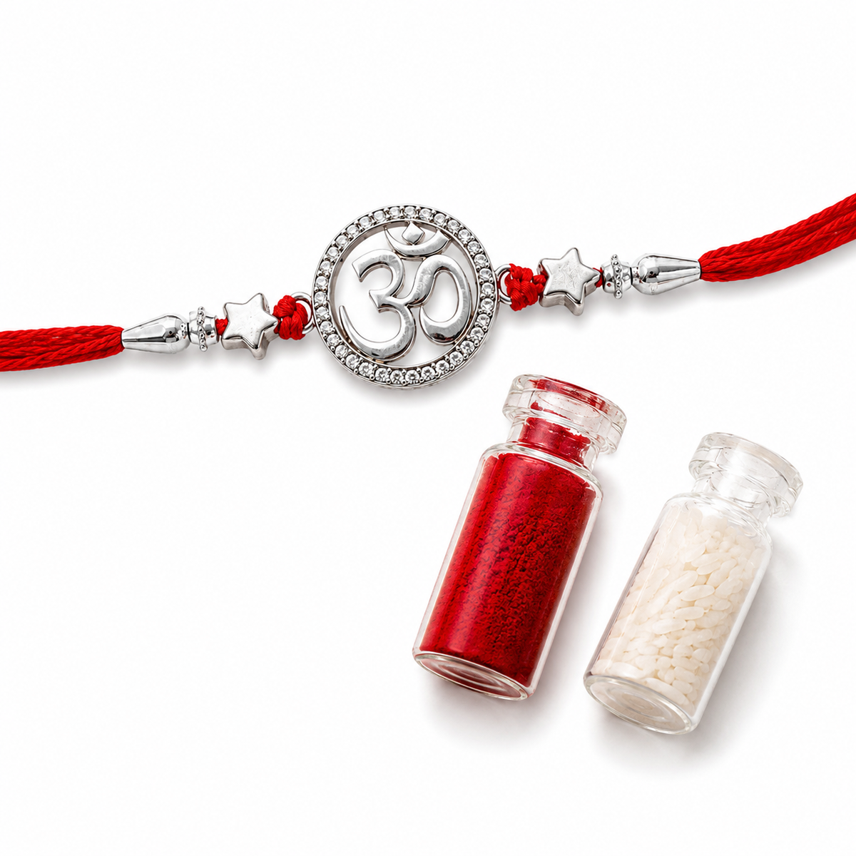 925 Silver Rhodium Plated Designer Rakhi Combo (Set of 3)