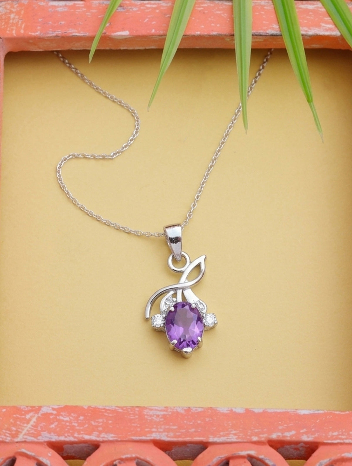 925 Sterling Silver Amethyst Pendant  Handmade Gemstone Necklace for Women Elegant Jewelry Gift