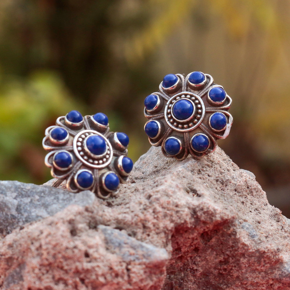 925 Sterling Silver Lapis Lazuli Earrings for Women | Authentic Silver Jewelry | Handcrafted Elegant Gift