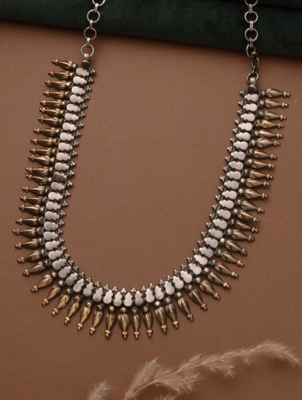 925 sterling silver Antique gold silver finish necklace made by handmade