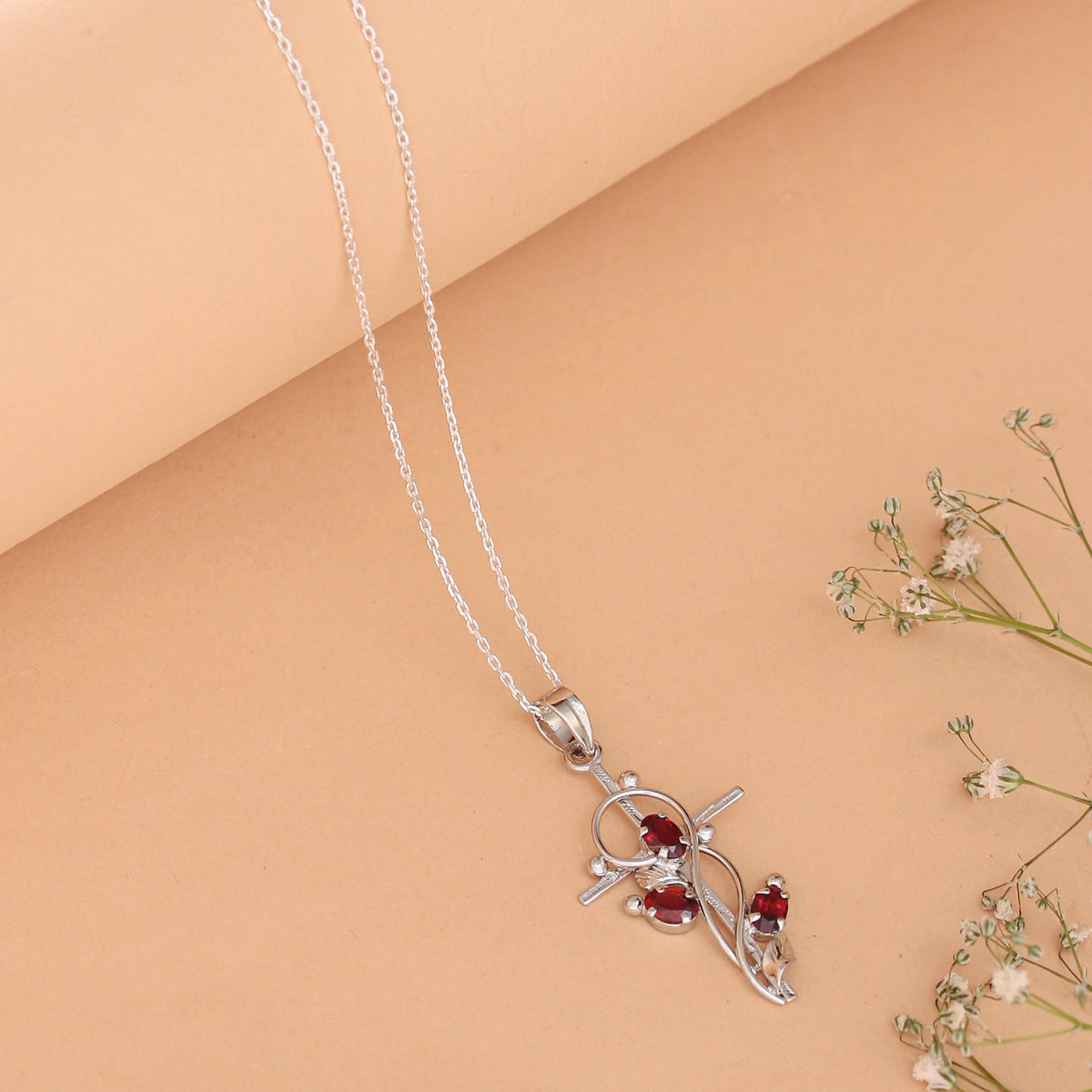 925 Sterling Silver Pearl Pendant With 18 Inch Chain Handmade Gemstone Necklace for Women Elegant Jewelry Gift