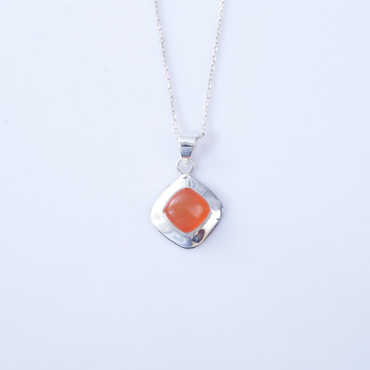 925 Sterling Silver Carnelian Pendant for Women | Gemstone Pendant | Handmade Silver Jewelry | Elegant Daily Wear Gift