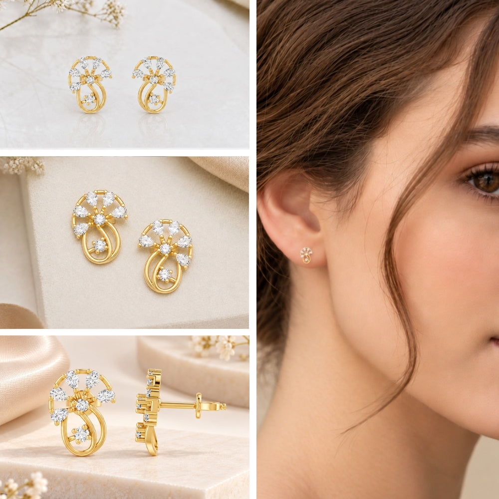 MAIRA Roselle Bloom Gold Plated 925 Sterling Silver Earrings