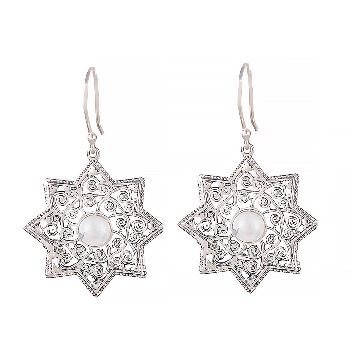 925 Sterling Silver Moonstone Gemstone Earrings for Women | Ethereal Boho Jewelry