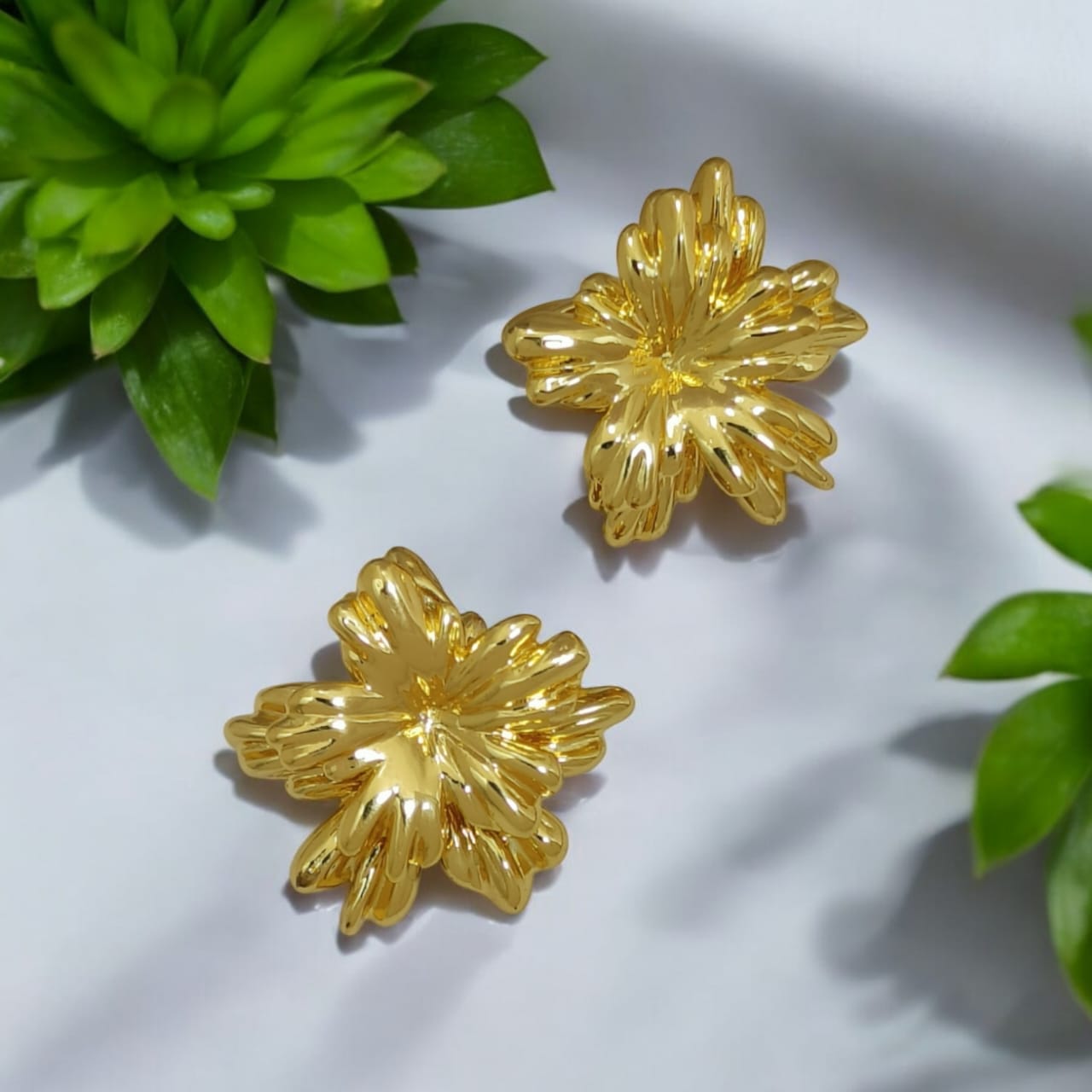 astria-jewellery-gold-plated-abstract-flower-stud-earrings-for-women-sculpted-floral-design-bold-statement-daily-wear-party-jewellery