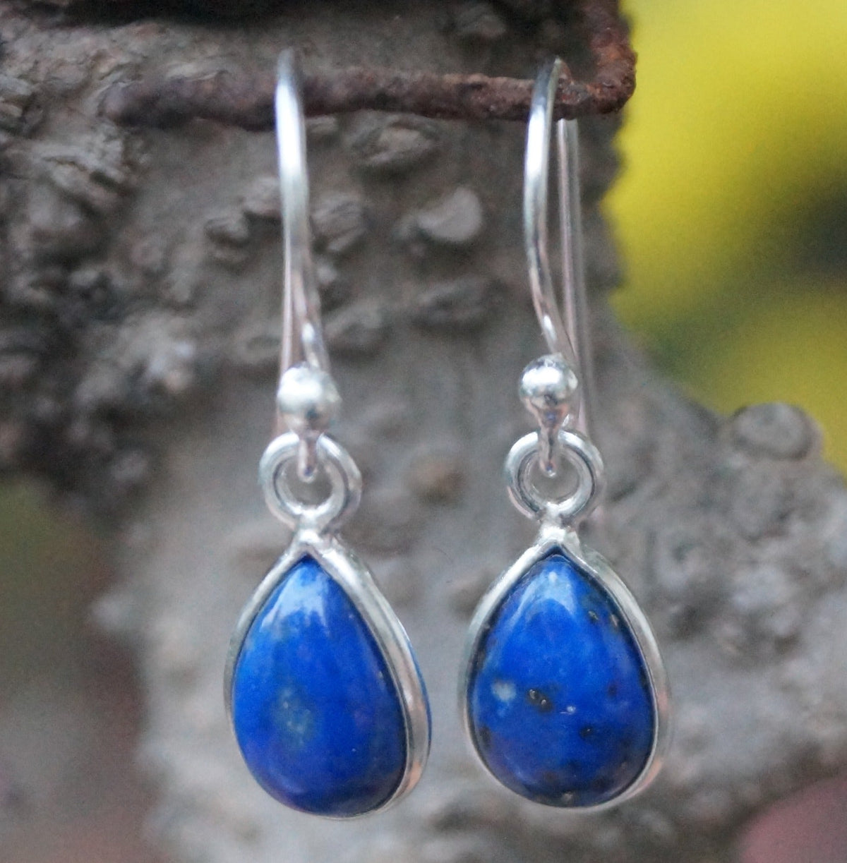 925 Sterling Silver Lapis Lazuli Earrings for Women |  Blue Gemstone Earrings | Elegant Handmade Silver Jewelry Gift
