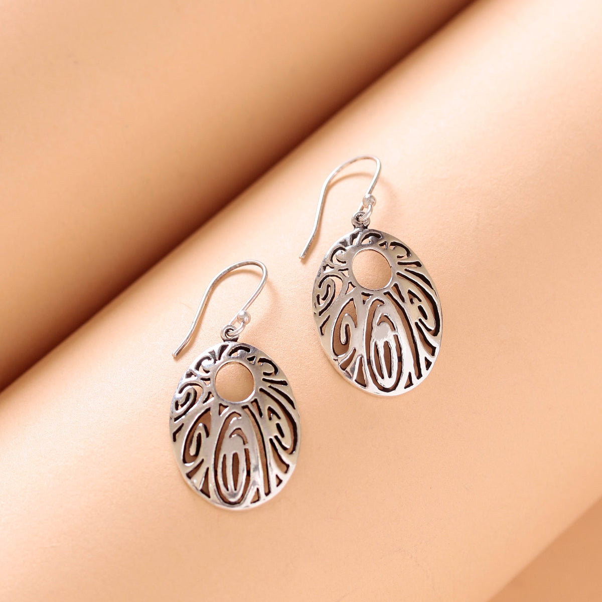 925 Sterling Silver Earrings | Handmade Minimalist Jewelry | Elegant Timeless Design | Size 3.9x1.9 cm | One Pair