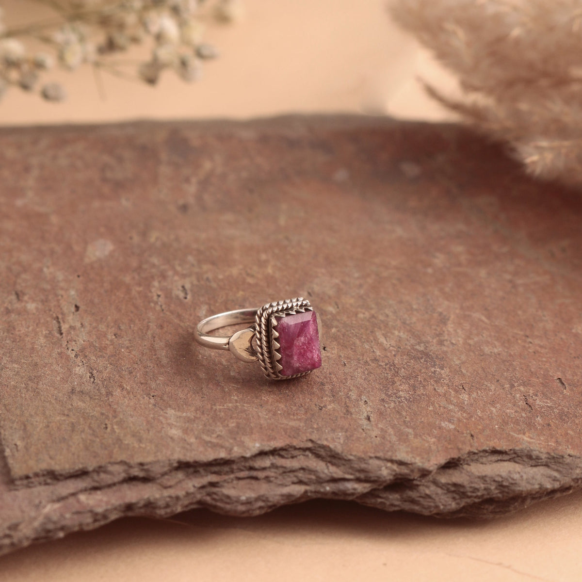 925 Sterling Silver Ruby Ring for Women | Authentic Silver Jewelry | Handcrafted Elegant Gift