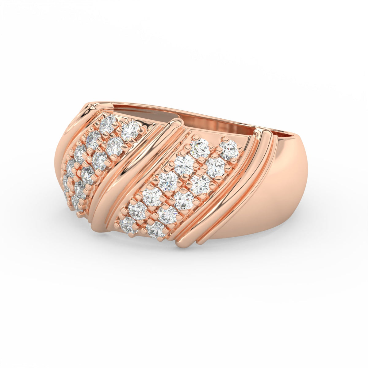 1Ct Round Cut Moissanite Men Cluster Wedding Band Ring 14K Yellow Gold Plated