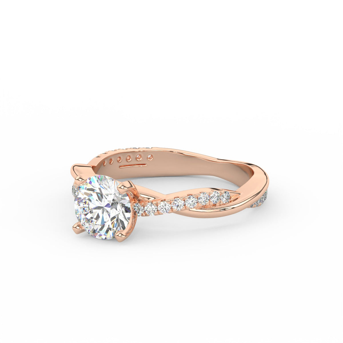 1.50Ct Round Cut Moissanite Twist Solitaire Engagement Ring 14K Yellow Gold Plated