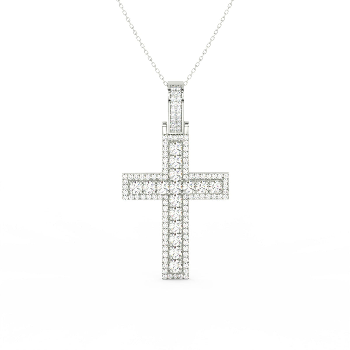 3Ct Round Moissanite Men Cross Pendant 14K Yellow Gold Plated