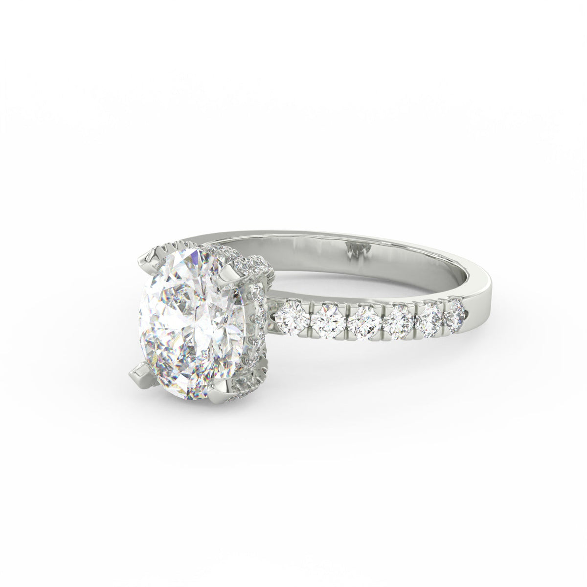 3.18Ct Oval Cut Moissanite Halo Engagement Ring 14K Yellow Gold Plated
