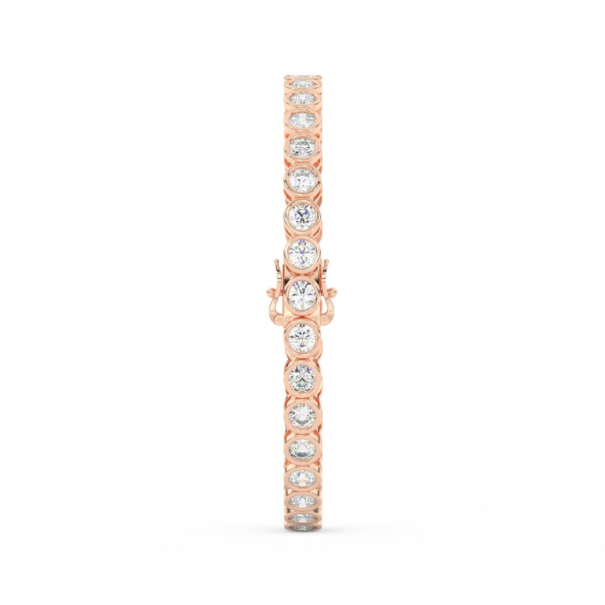 8.70 Ct Round Cut Moissanite Bezel Set Tennis Bracelet 14K Yellow Gold Plated