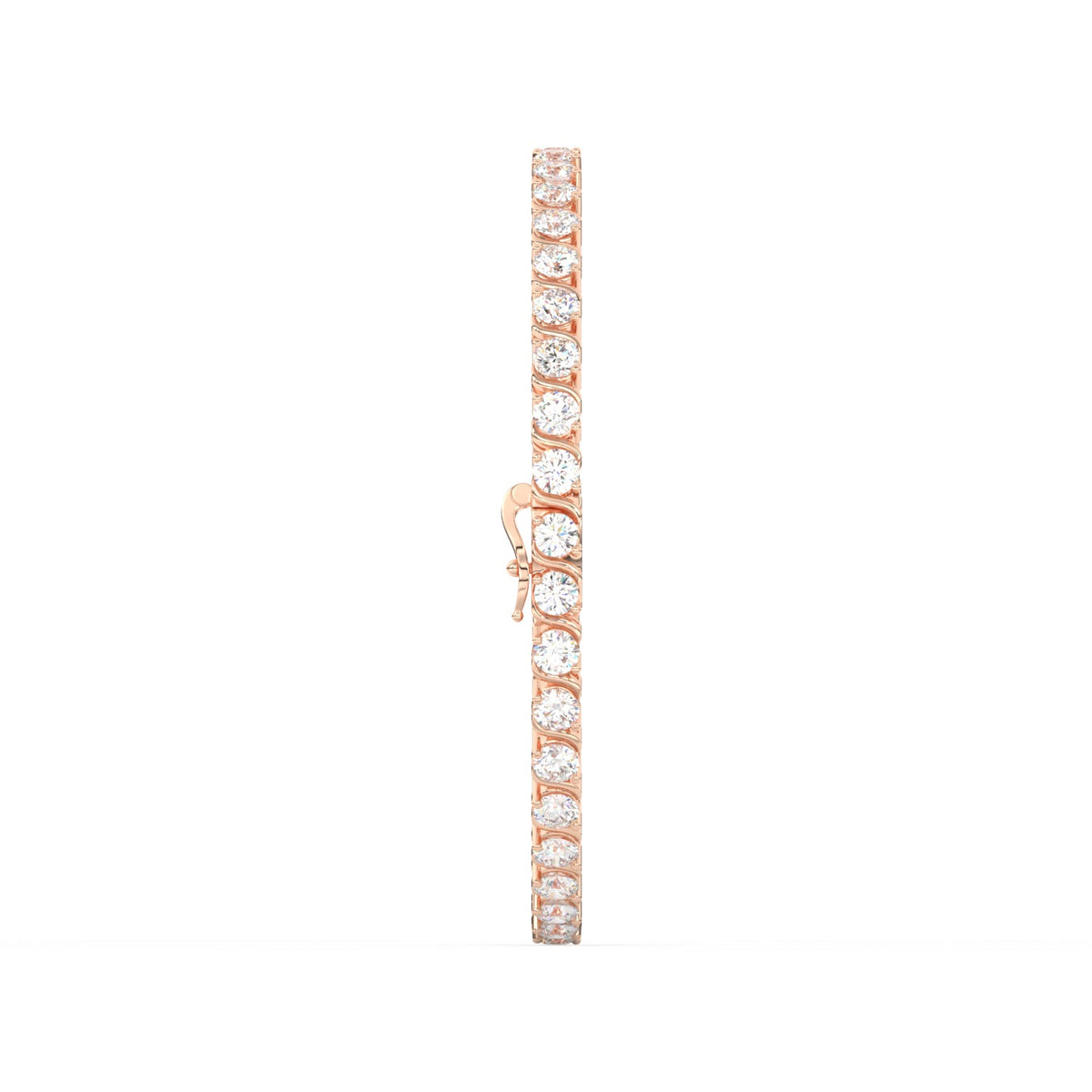 8.40 Ct Round Cut Moissanite Wave Tennis Bracelet 14K Yellow Gold Plated