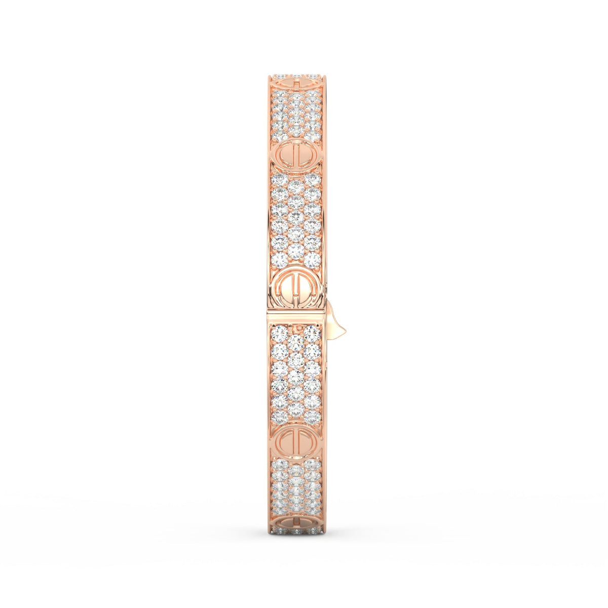 6.80 Ct Round Cut Moissanite Pave Set Cartier Bangle 14K Yellow Gold Plated