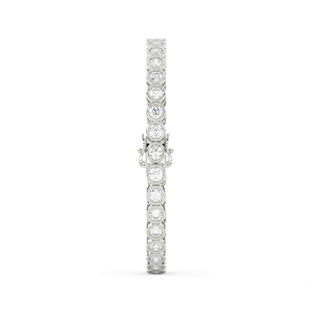 8.70 Ct Round Cut Moissanite Bezel Set Tennis Bracelet 14K Yellow Gold Plated